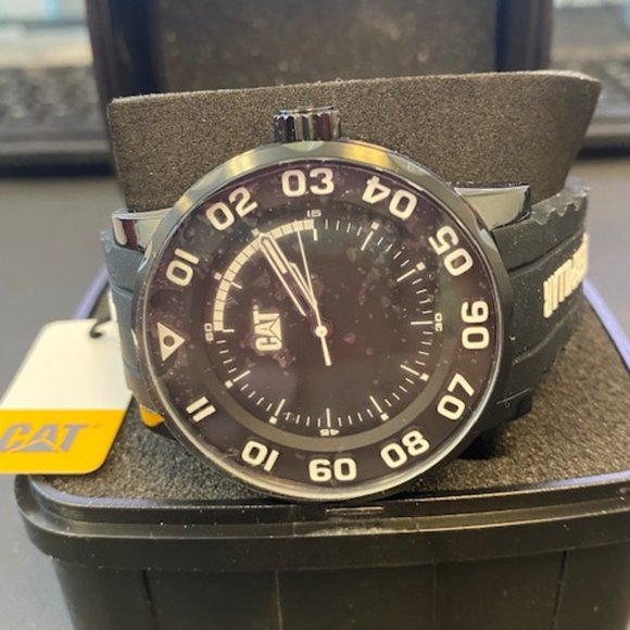 CAT Watch Men's Bold II Stainless Steel Analog-Quartz Watch/Silicone Band, Black - Picture 2 of 8